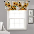 thumbnail image 2 of Summer Rod Pocket 1 Panel Sunflower Blackout Drapes Orange Windows Treatment Valances Retro 54x18 in Old Newspaper Bathroom Bedroom Living Room Decoration Kitchen Curtains, 2 of 6