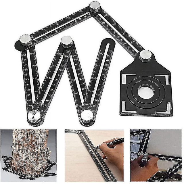 Regla de múltiples ángulos, plegado ajustable, aleación de aluminio, herramienta de plantilla, guía de taladro, apertura, juego de localizador de perforadoras de azulejos de cerá