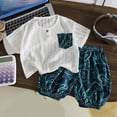 thumbnail image 2 of Toddler Boys Cotton Clothing Sets 6-12 Months 12-24 Months 2t 3t 4t 5t 6t 7t Children Short Sleeve Tee And Shorts(Navy,4-5 Years), 2 of 3