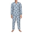 thumbnail image 3 of Naloa Cute Ice Cream Men’s Pajamas Set - Long Sleeve Button Down Sleep Shirt and Pajama Bottoms Sleepwear Set-Medium, 3 of 7