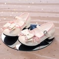 thumbnail image 3 of Owordtank Girls Low Heels Princess Dress Shoes Bowknot Rhinestone Lolita Mary Jane Pumps Wedding Party, 3 of 7