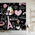thumbnail image 3 of 4PCS Cartoon Black Unicorn Shower Curtain Set, Inspirational Rainbow African American Black Girl Kids Bathroom Decor, Waterproof Fabric Pink Shower Curtain, Non-slip Bath Mat, Unicorn Gifts, 3 of 7