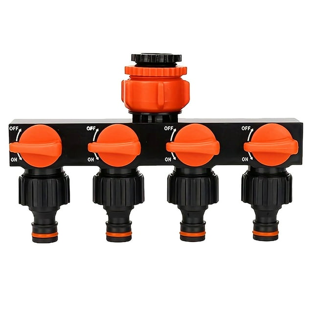 High Efficiency Water Faucet Splitter 1 To 4 Way Divider ABS Construction For Kitchen Bathroom Durable Control Adapter down Faucet Hose Adapter Fringe Industrial Faucet Out Kitchen Faucet Replacement