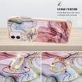 thumbnail image 4 of Compatible with iPhone 16 Case, Fantastic Marble Patterned Phone Case Anti-Scratch Slim Hybrid Hard Plastic Bumper+Soft Silicone TPU with Ring Kickstand Bumper Shockproof Cover,Rose, 4 of 6