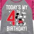 thumbnail image 3 of Mickey & Friends - Todays My 4th Birthday - Toddler And Youth Girls Raglan Graphic T-Shirt, 3 of 4