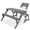 Grey, variant on 2-in-1 Transforming Outdoor Wooden Picnic Table Garden Bench, Mechanical Hinged Linkage Interchangeable Patio Desk with Umbrella Hole for Backyard Porch, Adult Heavy Duty Large Furniture