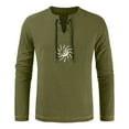 CTPDG Men's Fashion Long Sleeve Beach Shirts Loose Fit Lace up Blouse