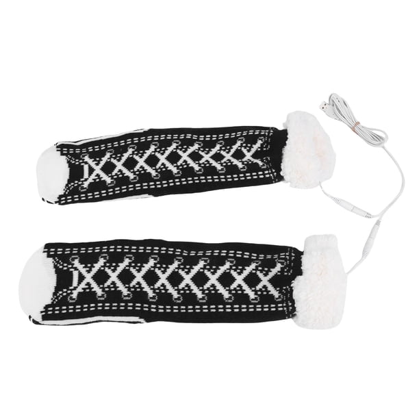 Calcetines Calentados Por USB, Calcetines Calentados Antideslizantes De Lana, Calentadores De Pies Para Invierno, Esquí En Casa Interior, Camping Con Calefacción Eléctrica