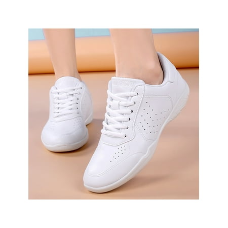 

Gomelly Cheer Shoes Women Fashion Comfortable Cheer Sneakers Cheerleading Jazz Dance Wide Shoes White for Youth Girls Boys Men White 11.5C