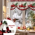 thumbnail image 5 of I'll Be Home for Christmas Tie Up Valances Curtain, Red Car Xmas Tree Snowflake Plaid Adjustable Rod Pocket Short Window Treatment Tie Up Curtains Valances for Kitchen Living Room Bathroom 60x18 In, 5 of 9