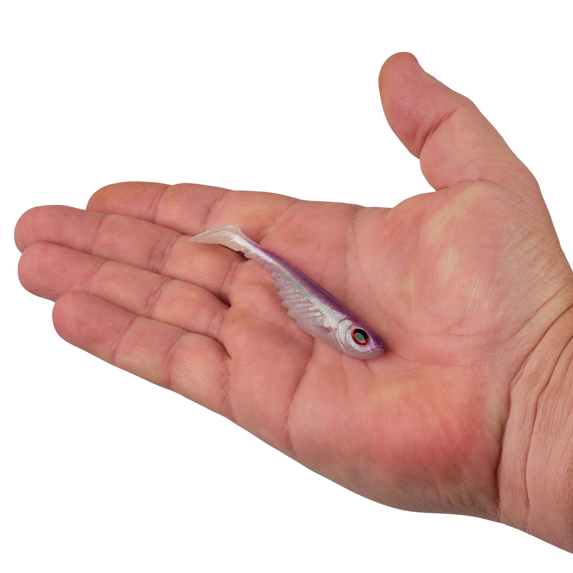 Berkley PowerBait® Ripple Shad, 3.5 in, Swimbaits, HD Purple Smelt (7 Count)