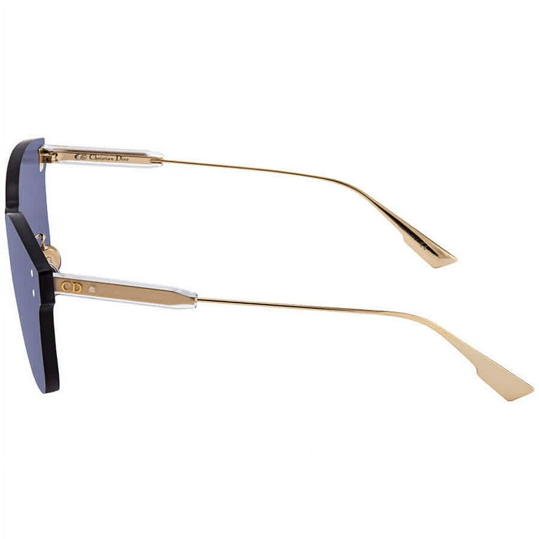 Dior Blue Shield Ladies Sunglasses, Gold Metal Frame, 99mm Womens