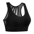 thumbnail image 2 of Womens Sports  Wirefree Soft Padded Yoga  Elastic Nylon Medium Impact Mesh Workout Crop  Top, 2 of 8
