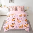 thumbnail image 2 of Manfei Kawaii Wild Fox 7pcs Bedding Comforter Set,Jungle Animal Queen Bedding Sets,Rustic Flower Floral Queen Sheet Sets For Teens,Breathable Home Decor Reversible, 2 of 8
