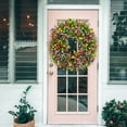 thumbnail image 6 of Spring Summer Wreaths with Outdoor LED Wall Lights for Front Door Farmhouse, Colorful Cottage Artificial Eucalyptus Flower Wreath for All Season Welcome Sign Home Easter Decorations (11 inch), 6 of 8