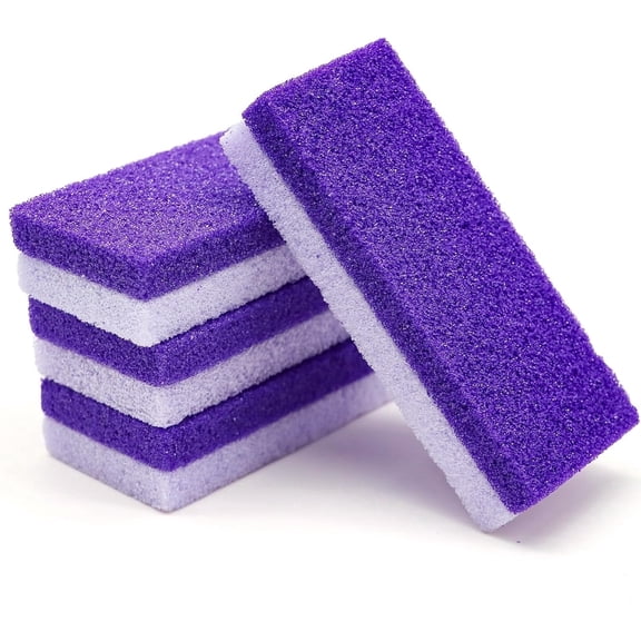 Foot Pumice Stone 4 Pack Pedicure Stone for Feet Pumice Sponge for Feet Callus Remover and Scrubber Double Sided Pedicure Foot Pumice Stone for Feet and Heels Callus and Dead Skins (Purple)