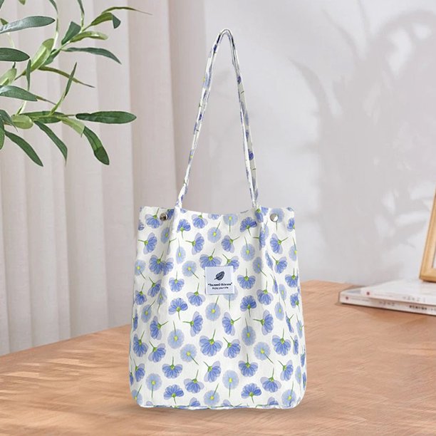 Bolso de hombro para mujeres pordurowy bolso de mano de gran capacidad azul claro azul azul
