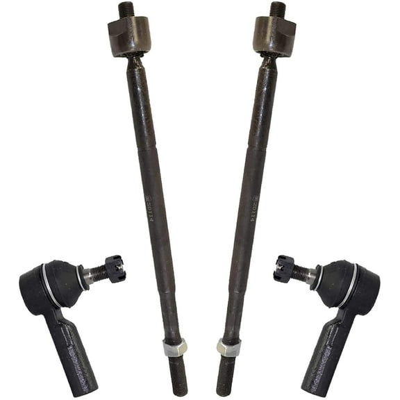 Detroit Axle - FWD Front 4pc Tie Rods for 2003-2008 Pontiac Vibe Toyota Matrix, 4 Outer & Inner Tie Rod Ends 2004 2005 2006 2007 Replacement
