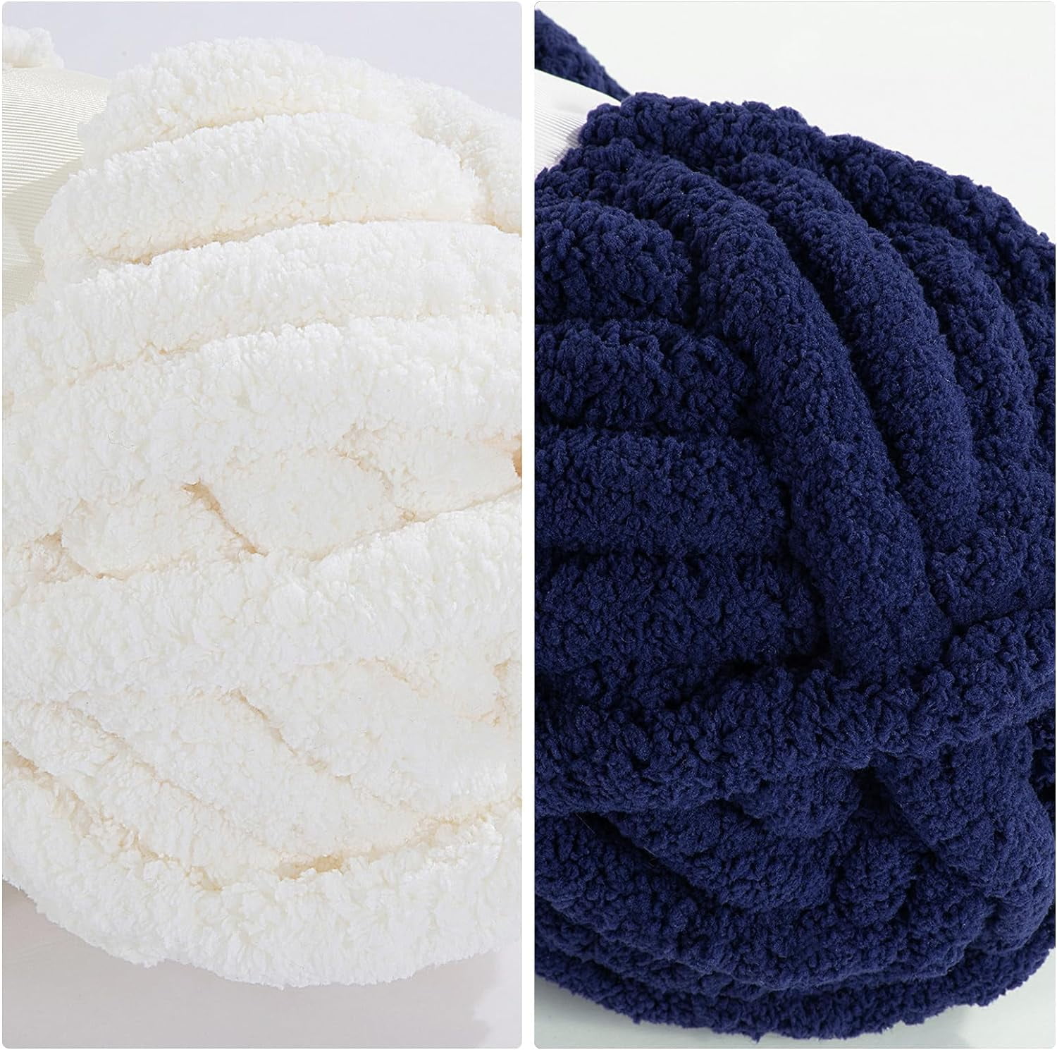 8Pcs Assorted Chunky Yarn for Crocheting,Super Bulky Large Soft Fluffy Yarn,Plush Fuzzy Yarn,Thick Chenille Yarn for Hand Knitting/Arm Knitting(27yds,8 oz Each Skein)