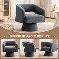 thumbnail image 6 of CRERIYO 360° Swivel Barrel Accent Chair Set of 1, Oversized Soft Teddy Velvet Armchair for Living Room and Bedroom, Gray, 6 of 13