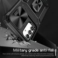 thumbnail image 3 of for Galaxy A13 5G Armor Case, Military-Grade Drop Protection, with Slide Camera Cover & Multi-angle Kickstand, Built-in 360° Rotating Magnetic Stand Rugged Case For Samsung Galaxy A13 5G, Black, 3 of 10