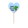 thumbnail image 1 of No seas un idiota cactus Etiqueta del corazón de la bandera del palillo de dientes, 1 of 3