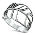 thumbnail image 4 of Women's Leaf Cutout Open Ring .925 Sterling Silver Band Jewelry Female Male Unisex Size 10, 4 of 4