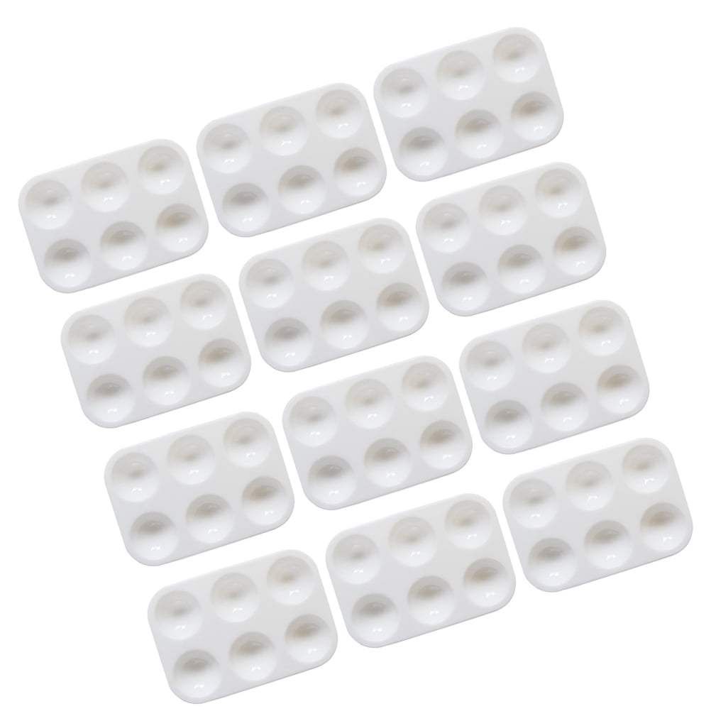MLINS 60 pcs  Portable Painting Palettes Plastic Drawing Tray for DIY Craft Professional Art Painting