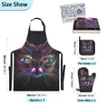thumbnail image 3 of Colorful Cat Head 5 Pcs Kitchen Set Heat Resistant Oven Mitts and Non-Slip Pot Holders with Adjustable Cooking Apron, 3 of 6