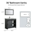 thumbnail image 3 of Wonline 36inch Grey Bathroom vanity with Sink Set Bath Vanity with Mirror and Faucet for Modern Style (backsplash include), 3 of 7