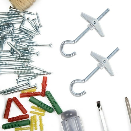 Topbathy 5 Sets Heavy Duty Wall Anchors For Drywall Fixing Silver Carbon Steel Toggle Bolt