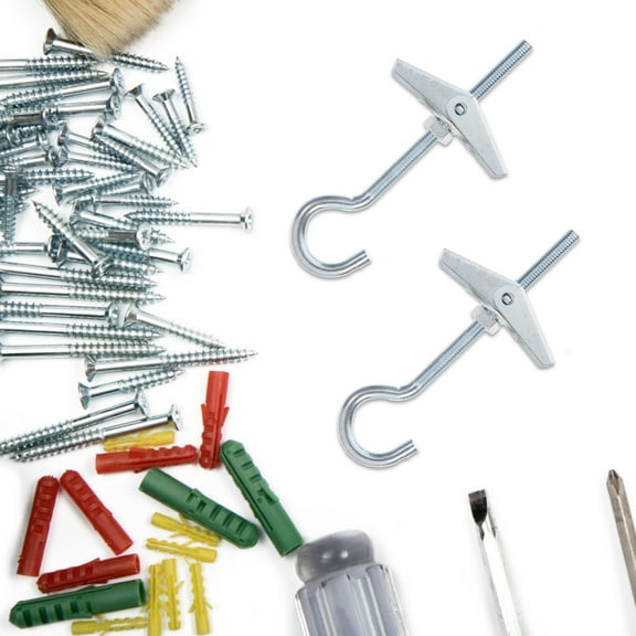 Topbathy 5 Sets Heavy Duty Wall Anchors For Drywall Fixing Silver Carbon Steel Toggle Bolt