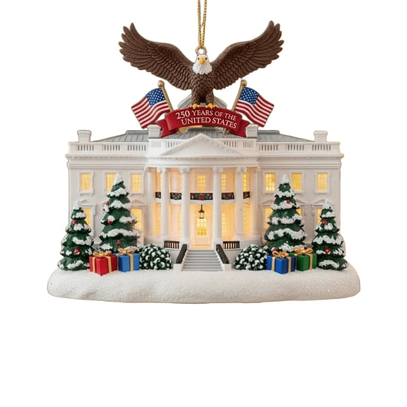 250th Anniversary USA Ornament for Patriotic Christmas Decorations - Acrylic Glass Patriotic Christmas Ornaments - United States 250 Years American Anniversary Bell Ornament, Veterans Day Gifts