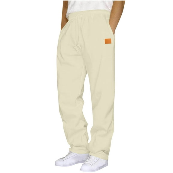 Sweatpants for Men High Waisted Straight Leg Sweatpants Drawstring Lounge Sweat Pants Casual Open Bottom Sweats 2025