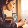 thumbnail image 5 of Floral Tumbler with Lid and Straw Floral Mug Flower Travel Coffee Cup 20 OZ Rose Plant Double Wall Insulated Tumbler Water Bottle Floral Gifts for Birthday Valentine, 5 of 6