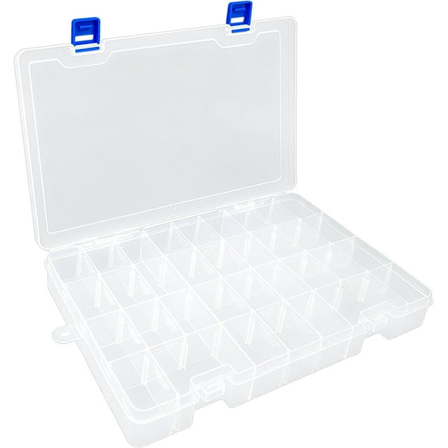 Plastic Organizer Container Storage Box Adjustable Divider Removable Grid Compartment for Jewelry Beads Earring Tool Fishing Hook Small Accessories( grids X )