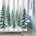 thumbnail image 4 of Tchckioa Watercolor Pine Tree Shower Curtain,36x72 Inch Waterproof Hooks Bath Curtain for Bathroom, 4 of 6
