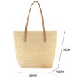 thumbnail image 3 of Bolso Con Asa Superior Bolsa Moda verano mujer de hombro paja playa color sólido tejido a mano Tmvgtek Para Estrenar, 3 of 3