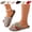 Khaki, variant on Womens Cherry Slippers, Fuzzy Plush Open Toe Slide House Shoes with Fruit Accent, Cozy Indoor Bedroom Slipper for Home Wear Gifts 6 wide