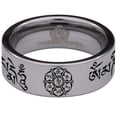thumbnail image 2 of Tibetan Prayer Tungsten Carbide Ring, 2 of 9