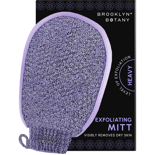 Guante exfoliante Brooklyn Botany para baño y ducha, exfoliante corporal resistente para masaje y removedor de piel muerta para el cuerpo, 1 guante