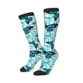 thumbnail image 2 of Easygdp Blue Floral with Butterflies Soccer Socks Sport Knee High Socks Calf Compression Athletic Socks for Men and Women, 2 of 9