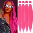 thumbnail image 1 of Cabello Sintético Preestirado de 66 Cm para Trenzas Diy | Trenza Ignífuga | Looks para Festivales 90 G | Extensión de Cabello Morado para Trenzas, 1 of 7