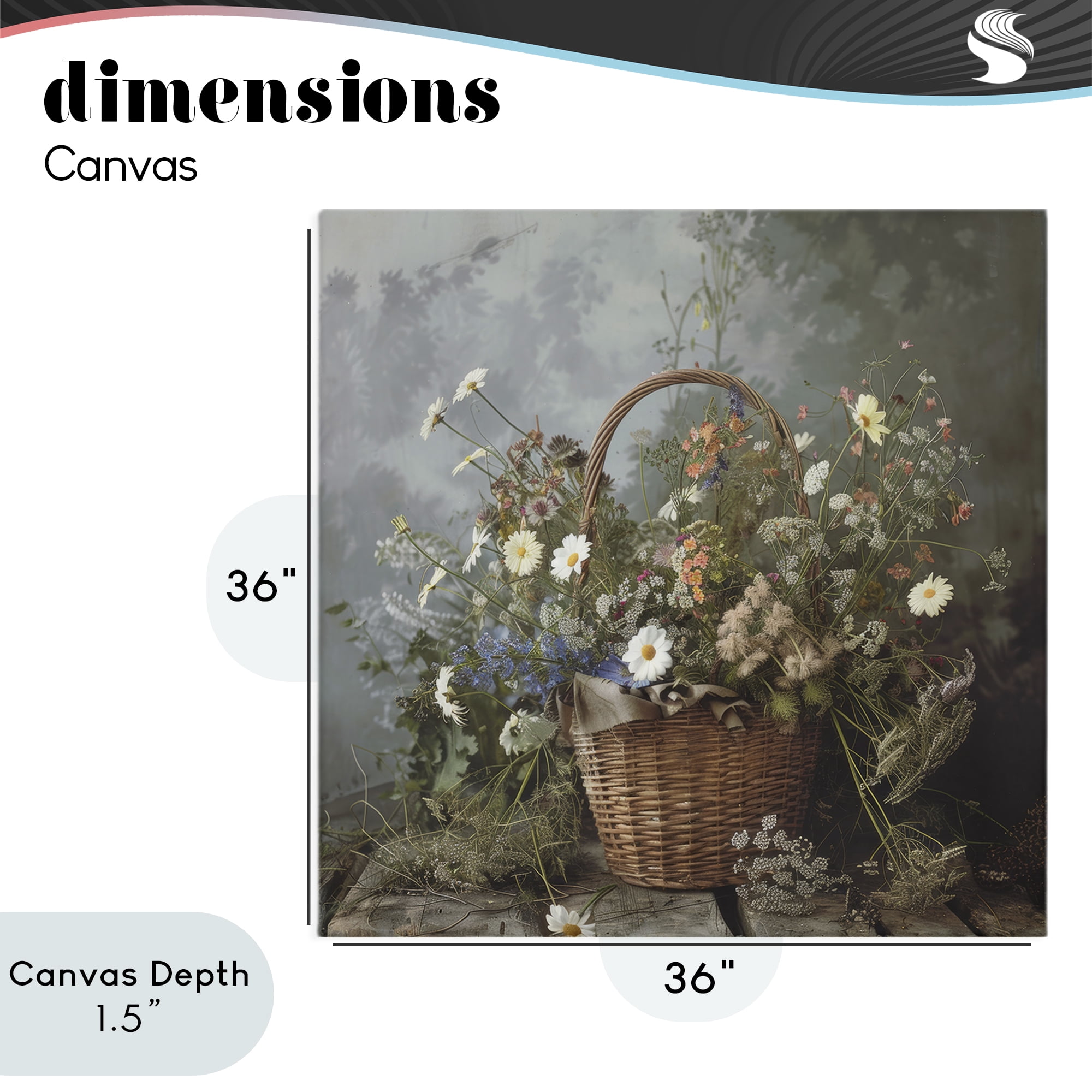 Stupell Industries Floral Basket Still Life Canvas Wall Art, design by Lazar Studio