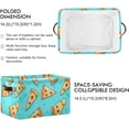 thumbnail image 3 of Cartoon Pizza Storage Basket with Handles Collapsible Storage Bins Canvas Fabric Storage Organizer for Shelves Closet Bedroom Living Room 1Pack Decor Gifts, 3 of 7
