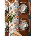 thumbnail image 5 of Table Runners 70 Inches Long Dress Scarves, Orange Blue Pumpkins Fall Farmhouse Coffee/Dining/Kitchen Table Decor, Holiday Table Runner, Weeping Botanical Thanksgiving Retro 13x70 Inch, 5 of 7