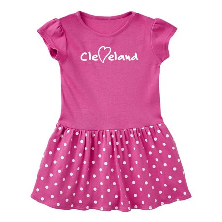 

Inktastic Cleveland Heart Handwriting White Gift Baby Girl Dress