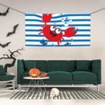 thumbnail image 2 of Salouo Red Funny Crab on Blue Stripe Pattern Holiday Banner Outside Party Decoration Banner (1PC) Festival Supplies Fit for Birthday Parties & Celebrations & Chrismas-Small, 2 of 8