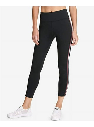 DKNY Women's Sport Tummy Control Workout Yoga Leggings, Black, Large at   Women's Clothing store