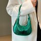 thumbnail image 5 of Bolsos de moda para mujer Bolso hobo en forma de U con patrón de cocodrilo para verde informal, 5 of 8